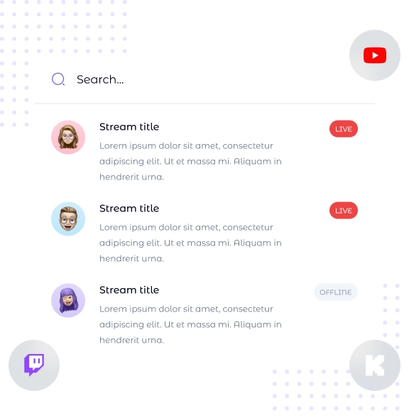 Multi Platform Search on Streamagon